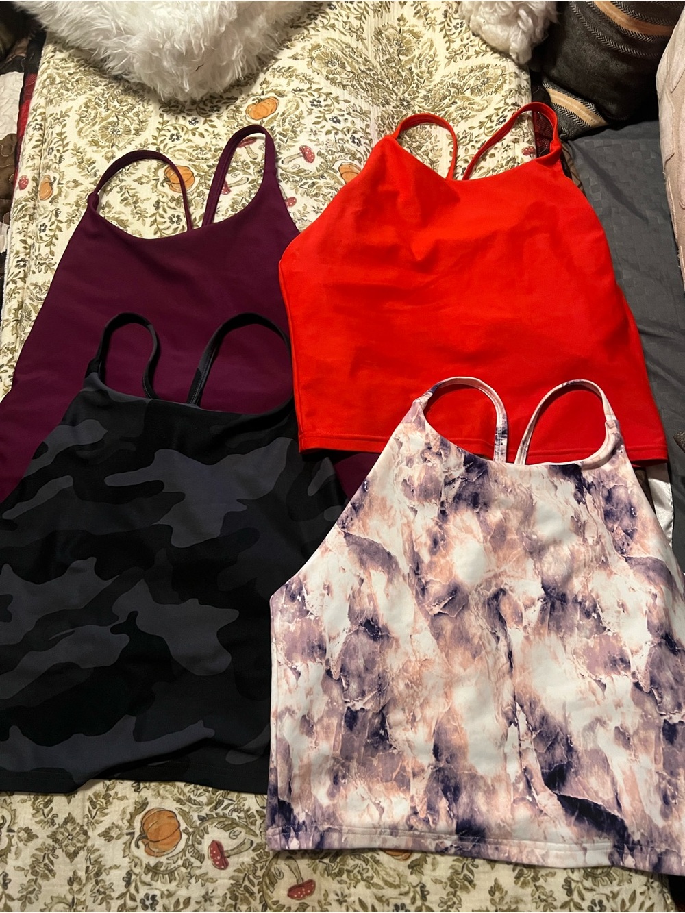 Old Navy Strappy Camisole Set - Red, Plum, Black Camo, Marble Print
